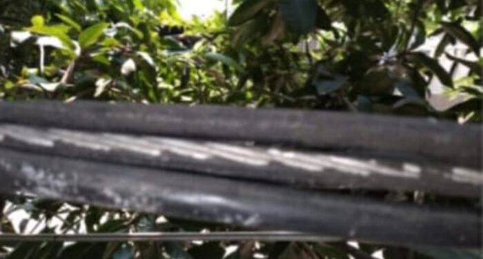 Bisa Membahayakan, Kabel PLN di Fasum Blok F Bumi Teluk Jambe Harus Segera di Perbaiki