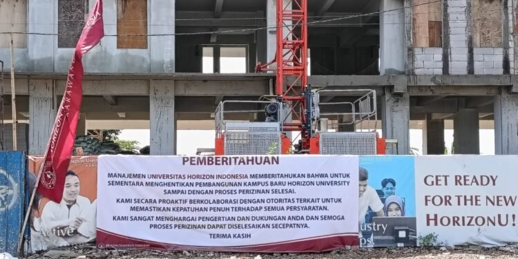 Ijin Belum Kelar Operasional Pembangunan Gedung Horizon Berhenti Sementara. Ini Respon Yayasan Horison