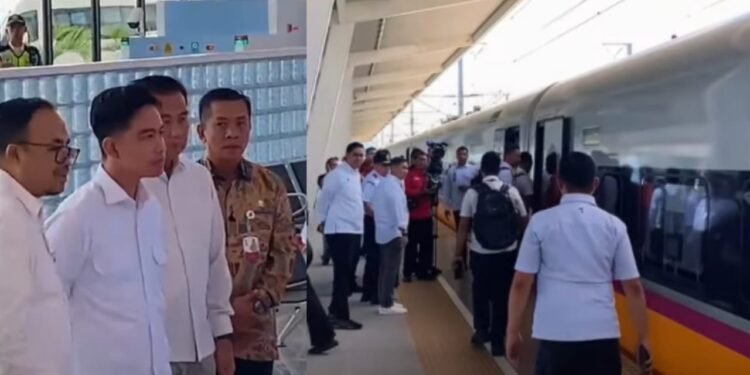 Bupati Karawang Aep Syaepuloh Bareng Forkominda Dampingi Wapres Gibran Rakabuming Tinjau Statsiun Kereta Cepat di Wanakerta