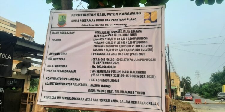Antisipasi Banjir Pemkab Karawang Gelontorkan APBD 2025 Sebesar 800 Juta Bangun Saluran Unditch Di Perumnas TelukJambe Timur